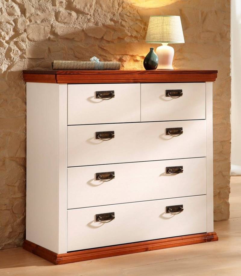 Home affaire Schubkastenkommode Madrid, aus massiver Kiefer mit 5 Schubladen, 90cm breit von Home affaire