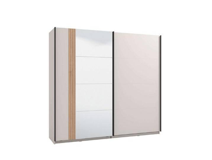 Home affaire Schwebetürenschrank Belfort, Kleiderschrank mit Spiegel, Made in Europe (wähle deine perfekte, individuelle Innenausstattung) 2 Schiebetüren, 220x61x205cm, FSC® -zertifizierter Holzwerkstoff von Home-affaire