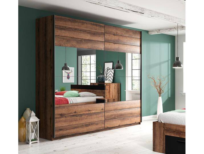 Home affaire Schwebetürenschrank Beta Schiebetürenschrank Kleiderschrank Wäscheschrank mit Spiegel, INKLUSIVE kompletter Innenausstattung von Home-affaire