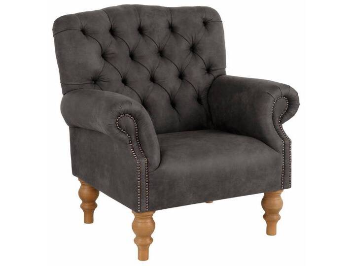 Home affaire Sessel Lord, mit echter Chesterfield-Knopfheftung und Ziernägeln, grau, anthrazit von Home-affaire