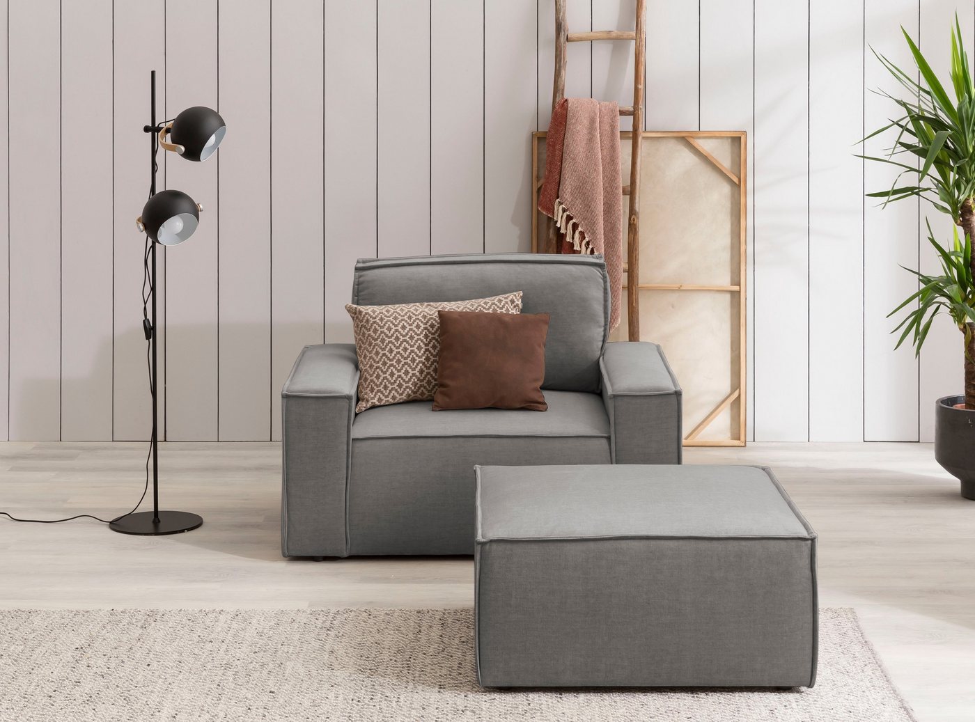 Home affaire Sessel SHERWOOD, Loveseat und Hocker im Set, passend zur Polster-Serie SHERWOOD von Home affaire