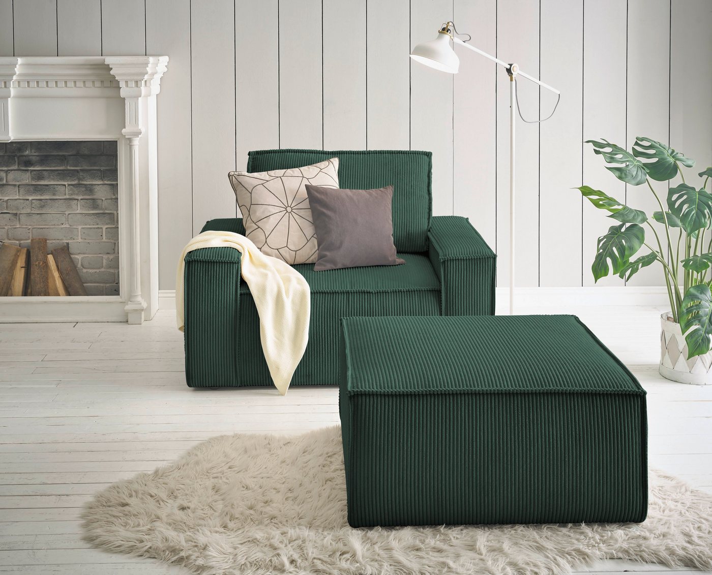 Home affaire Sessel SHERWOOD, Loveseat und Hocker im Set, passend zur Polster-Serie SHERWOOD von Home affaire