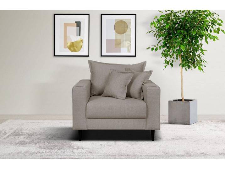 Home affaire Sessel VEYRAS Loungesessel, Maße B/T/H: 95/84/76 cm, mit Wellenunterfederung, incl. Kissen, braun, taupe Home affaire Sessel VEYRAS Loungesessel, Maße B/T/H: 95/84/76 cm, mit Wellenunterfederung, incl. Kissen, braun, taupe von Home-affaire