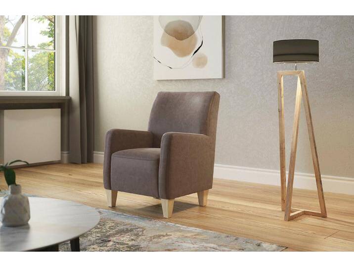 Home affaire Sessel Viva, mit Federkern, mit Buchefüßen, braun, taupe von Home-affaire