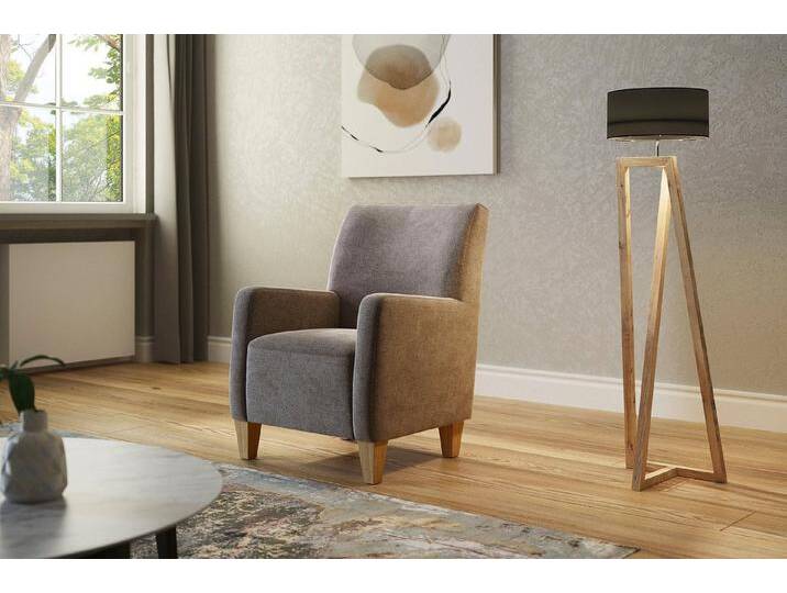 Home affaire Sessel Viva, mit Federkern, mit Eichenfüßen, braun, nougat von Home-affaire