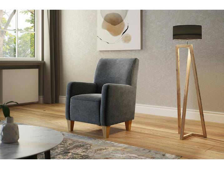 Home affaire Sessel Viva, mit Federkern, mit Eichenfüßen, grau, schlamm von Home-affaire