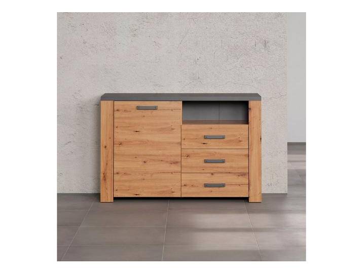 Home affaire Sideboard Ambres (1 St), Sideboard, 1 Tür, 3 Schubkasten, 1 Fach, Soft-Close 127/40/83 cm, braun von Home-affaire