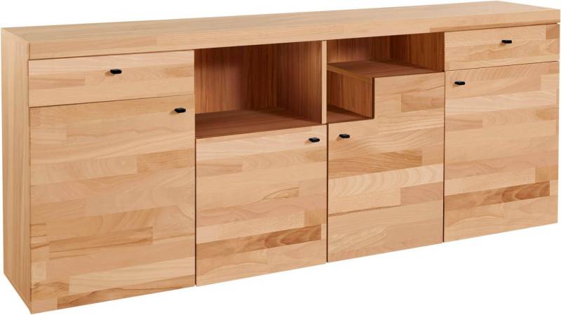 Home affaire Sideboard Divupe, Breite 186 cm, Fronten aus Massivholz, FSC®-zertifiziert von Home affaire