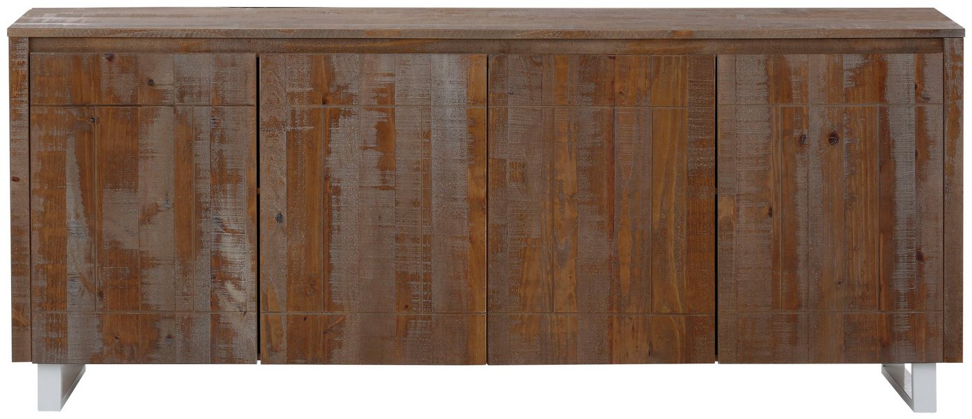 Home affaire Sideboard Lagos, aus schönem massivem Kiefernholz, mit weiß lackiertem Beingestell von Home affaire