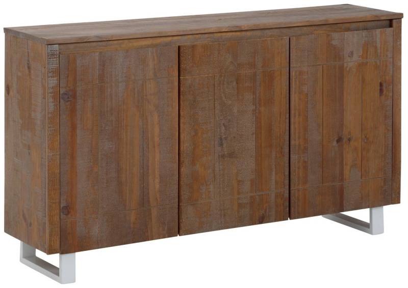 Home affaire Sideboard Lagos, aus schönem massivem Kiefernholz, mit weiß lackiertem Beingestell von Home affaire