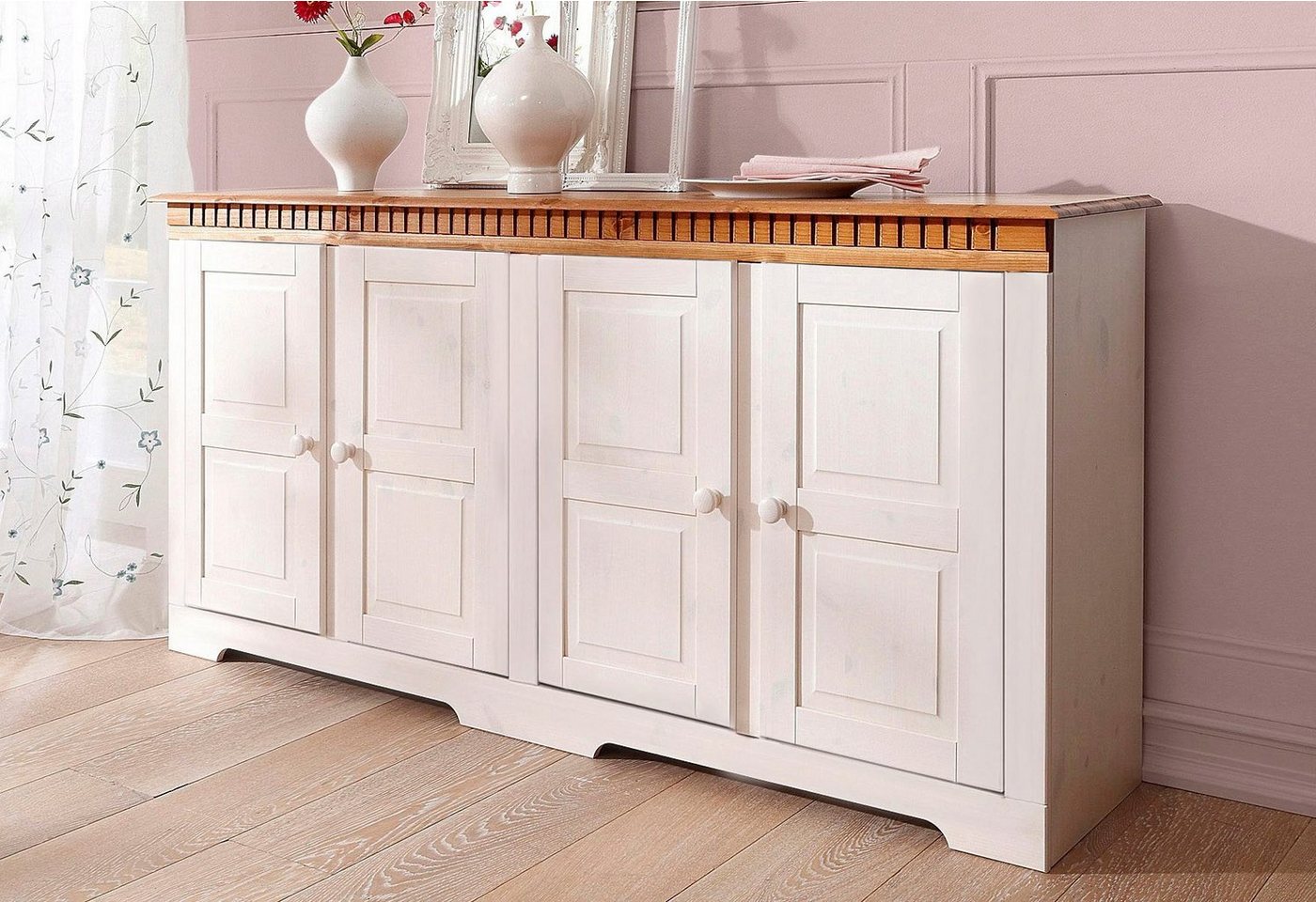 Home affaire Sideboard Lisa, aus massivem Kiefernholz, wahlweise mit 3 oder 4 Türen erhältlich von Home affaire