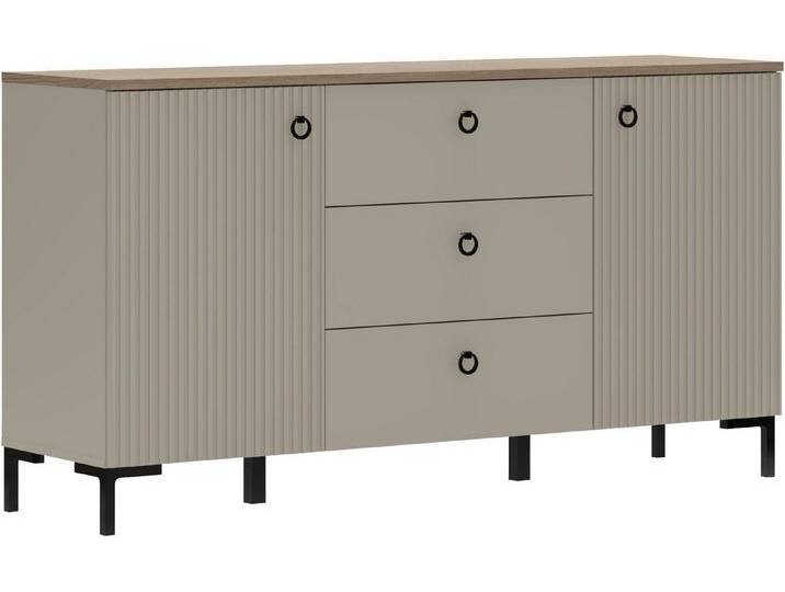 Home affaire Sideboard Luminara (1 St), Kommode mit Soft-Close Funktion - 120 oder 150 cm Breite, beige braun, Türen: 2 St. von Home-affaire