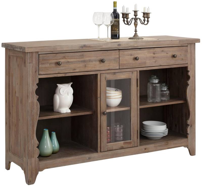 Home affaire Sideboard Magnolia, im rustikalem Flair, aus massivem Akazienholz von Home affaire