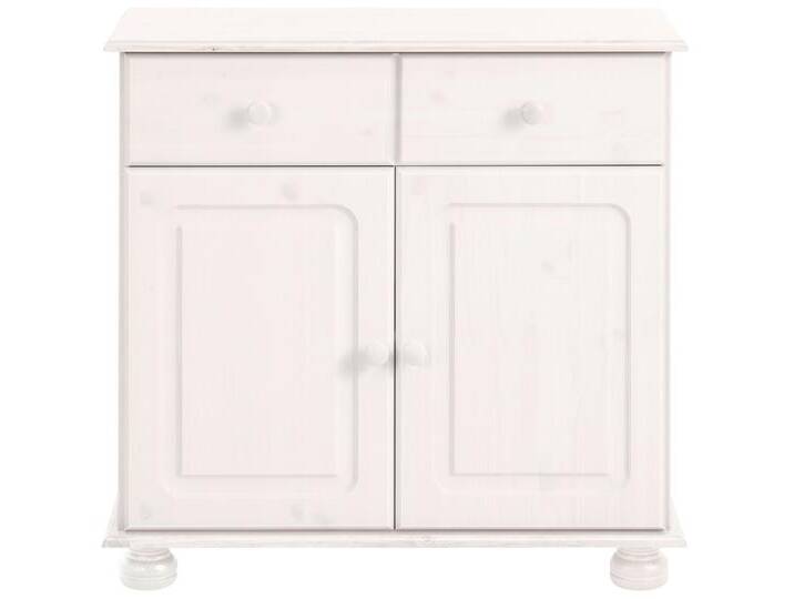 Home affaire Sideboard Mette, Kommode mit gefrästen, kugelförmigen Füßen, Breite 80 cm, weiß, weiß von Home-affaire