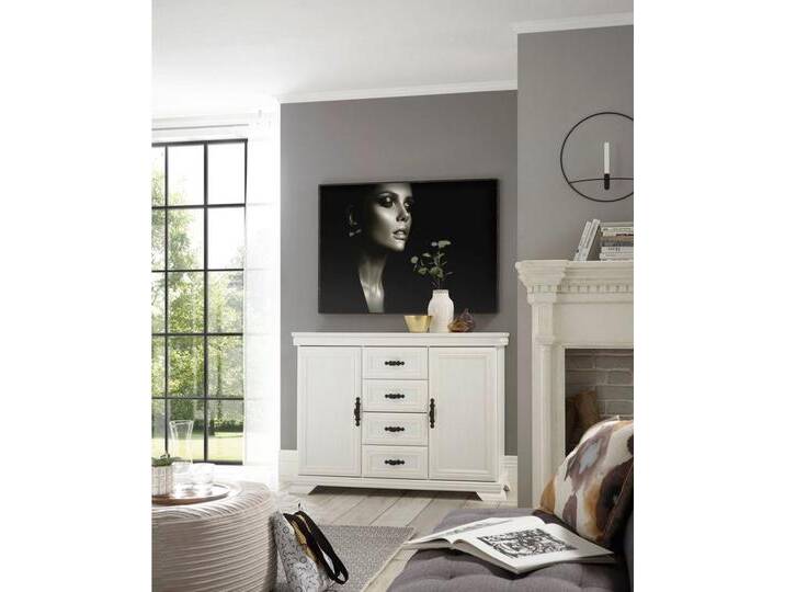 Home affaire Sideboard Royal, Breite ca. 128 cm, weiß von Home-affaire