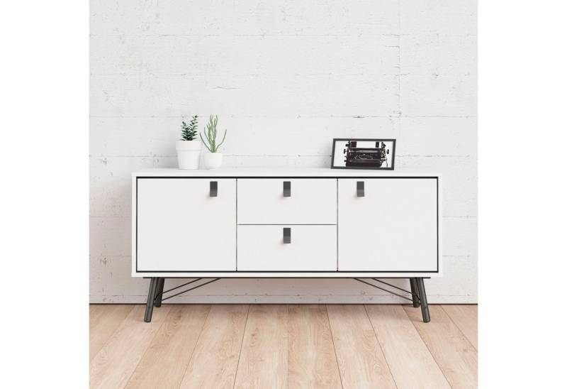 andas Sideboard Ry Aufbewahrung, Schubladenschrank, Breite 150 cm, Höhe 72 cm, Kommode mit 2 Türen und 2 Schubläden von andas