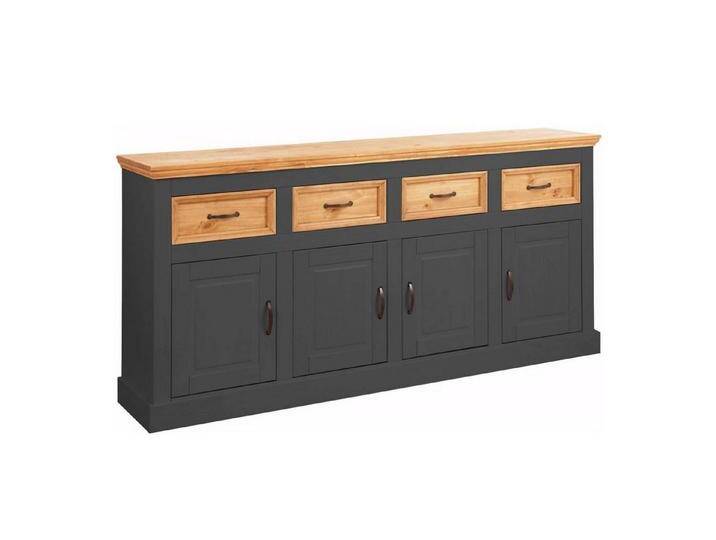 Home affaire Sideboard Selma, Kommode mit 4 Türen und 4 Schubkästen. Breite 192 cm, grau, anth/gebeizt von Home-affaire