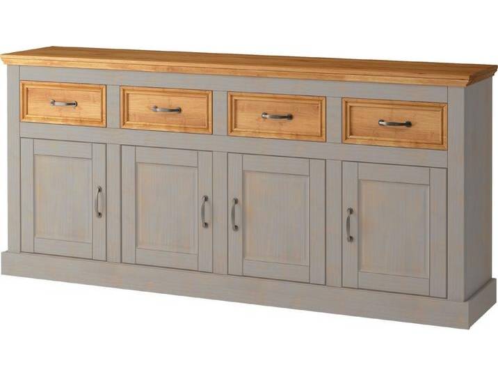 Home affaire Sideboard Selma, Kommode mit 4 Türen und 4 Schubkästen. Breite 192 cm, grau, grau/beize von Home-affaire