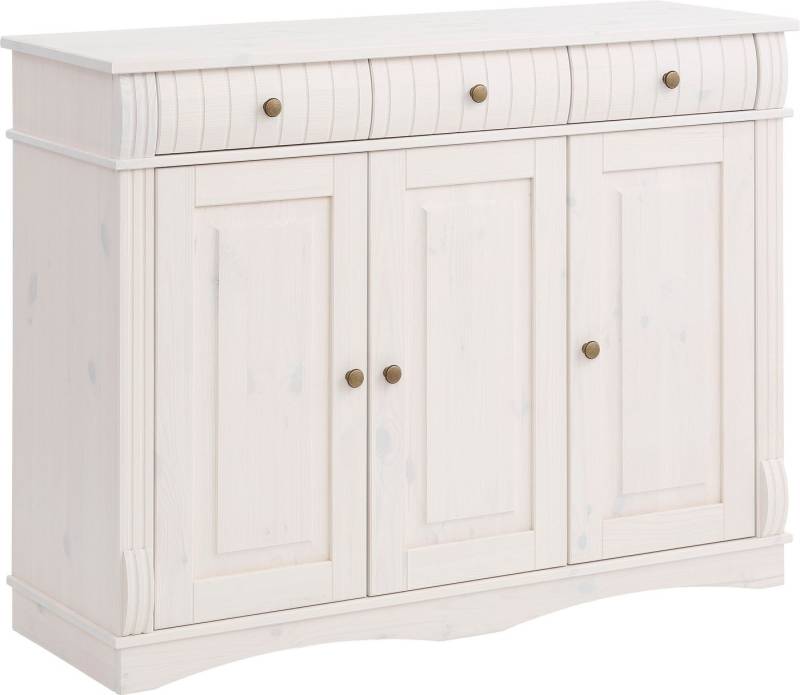 Home affaire Sideboard Teresa (Maße (B/T/H): 118/40/90 cm), Kommode, 3-türig, Breite 118 cm, aus massiver Kiefer, FSC® von Home affaire