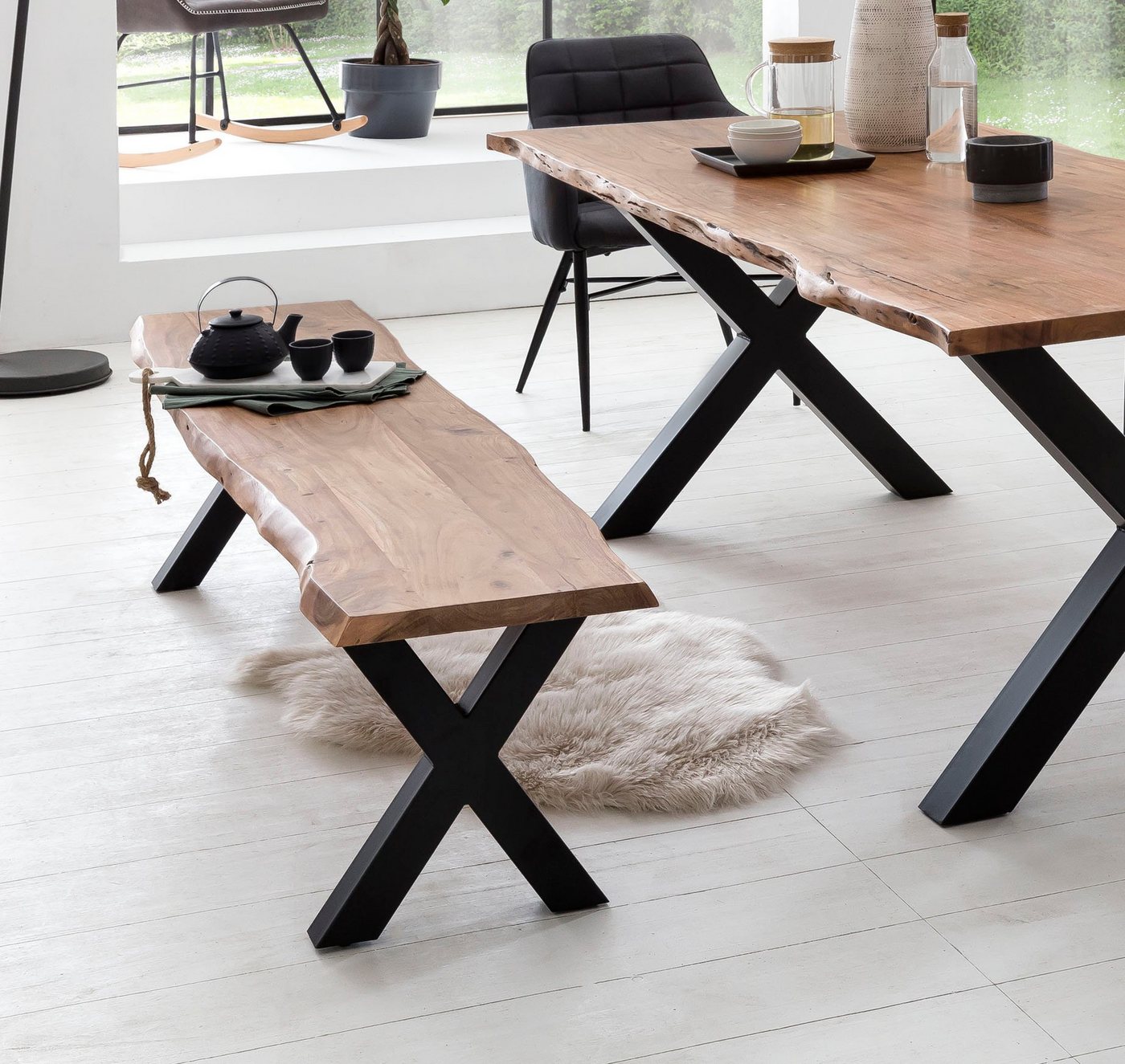 Home affaire Sitzbank Manhattan, mit Baumkante Home affaire Sitzbank Manhattan, mit Baumkante von Home affaire