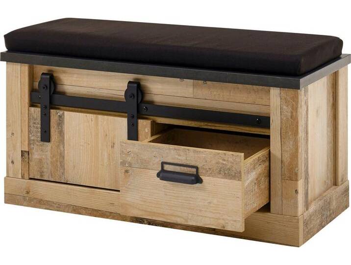 Home affaire Sitzbank SHERWOOD, modernes Holz Dekor, mit Scheunentorbeschlag aus Metall, Breite 93 cm, braun, Old Style hell Dekor Home affaire Sitzbank SHERWOOD, modernes Holz Dekor, mit Scheunentorbeschlag aus Metall, Breite 93 cm, braun, Old Style hell Dekor von Home-affaire