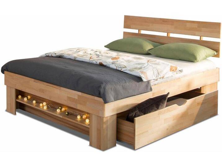 Home affaire Stauraumbett Triest, aus FSC®-zertifizierter massive Buche, beige von Home-affaire