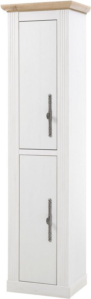 Home affaire Stauraumschrank WESTMINSTER, Badschrank im Landhausstil, Schrank mit Metallgriffen in 2 Farben verfügbar, mit Stauraum hinter Drehtüren von Home affaire