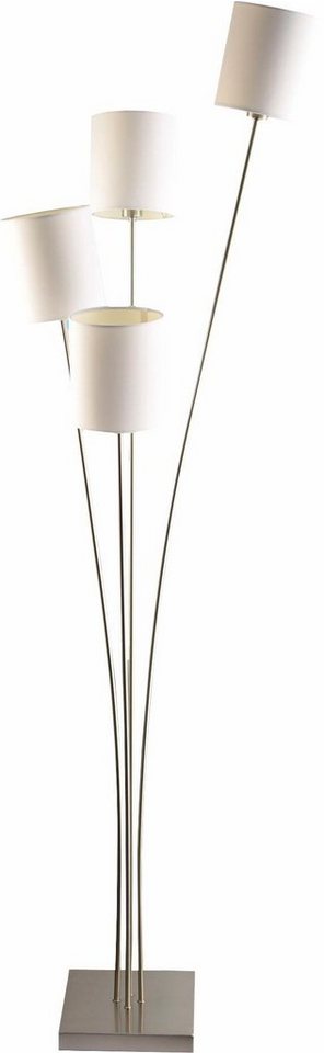 Home affaire Stehlampe Rivera, ohne Leuchtmittel, Stehleuchte mit Stoff Schirmen, verstellbar von Home affaire