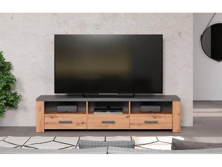 Home affaire TV-Board Ambres (1 St), TV-Board, 3 Schubkasten, 3 Fächer, Soft-Close - (B/T/H) 180/50/43 cm, braun von Home-affaire