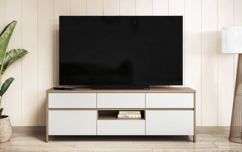 Home affaire TV-Schrank Stranda, moderner TV-Unterschrank, Kommode im Scandi-Style, Lowboard Rahmenoptik, ausreichend Stauraum, vielseitig einsetzbar, 164 cm breit von Home affaire
