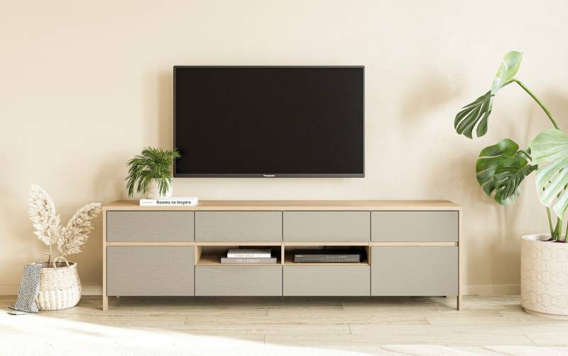 Home affaire TV-Schrank Stranda, moderner TV-Unterschrank, Kommode im Scandi-Style, Lowboard Rahmenoptik, ausreichend Stauraum, vielseitig einsetzbar, 193 cm breit von Home affaire