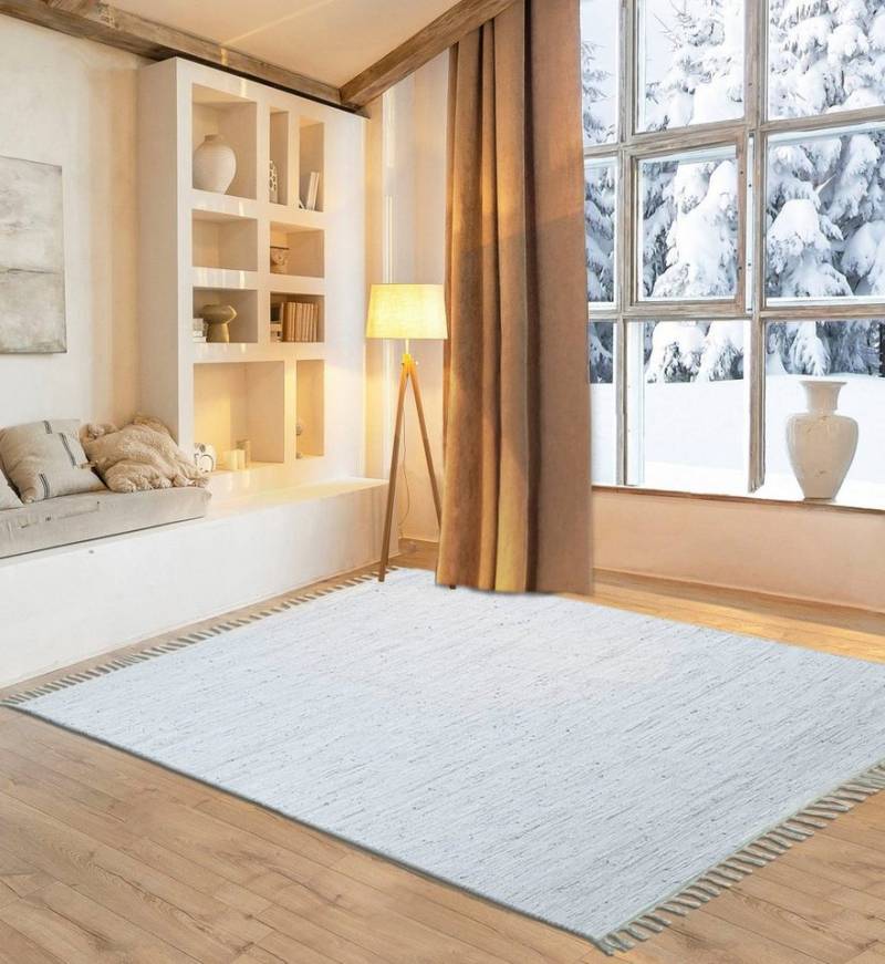 my home Teppich Gastines, rechteckig, Höhe: 5 mm, Wendeteppich, reine Baumwolle, handgewebt, uni, waschbar, modern my home Teppich Gastines, rechteckig, Höhe: 5 mm, Wendeteppich, reine Baumwolle, handgewebt, uni, waschbar, modern von my home