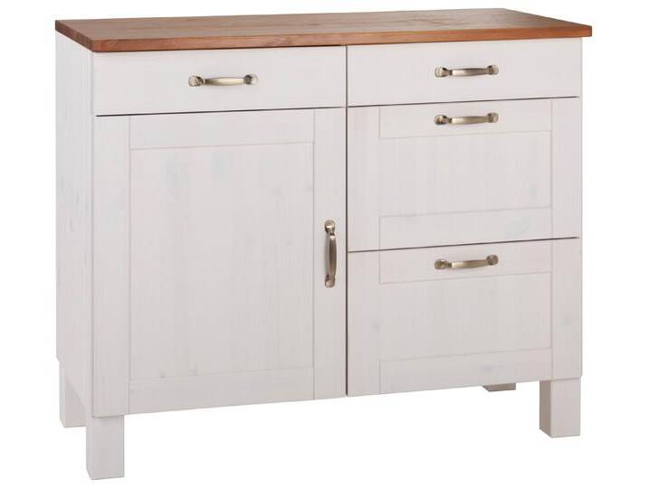 Home affaire Unterschrank Alby Breite 100 cm, 1 Tür, 4 Schubladen, weiß, lackiert, weiß-honigfb Home affaire Unterschrank Alby Breite 100 cm, 1 Tür, 4 Schubladen, weiß, lackiert, weiß-honigfb von Home-affaire