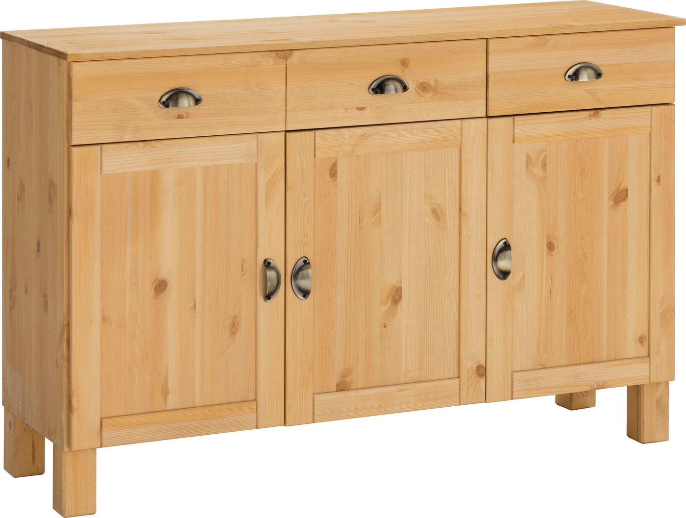 Home affaire Unterschrank Oslo 125 cm breit, 38 cm tief, als Sideboard, 3 Türen, 2 Schubladen von Home affaire