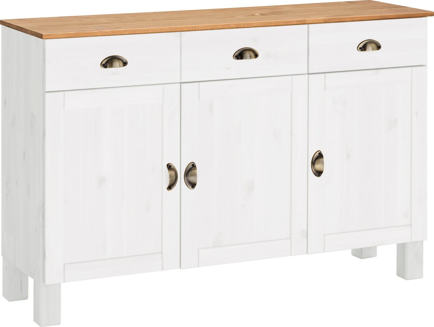 Home affaire Unterschrank Oslo 125 cm breit, 38 cm tief, als Sideboard, 3 Türen, 2 Schubladen von Home affaire