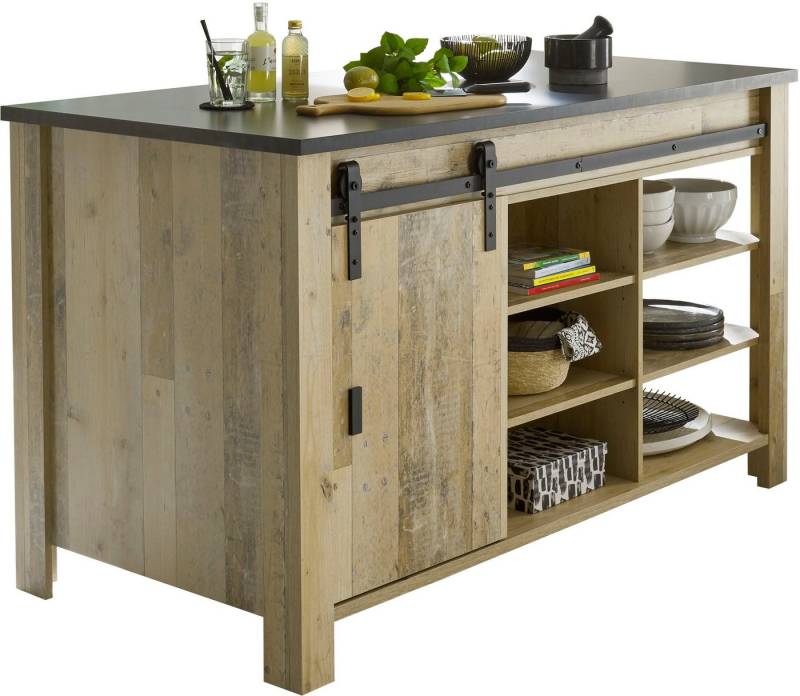 Home affaire Unterschrank Sherwood Handtuchhalter und Scheunentorbeschlag aus Metall, Höhe 93 cm von Home affaire