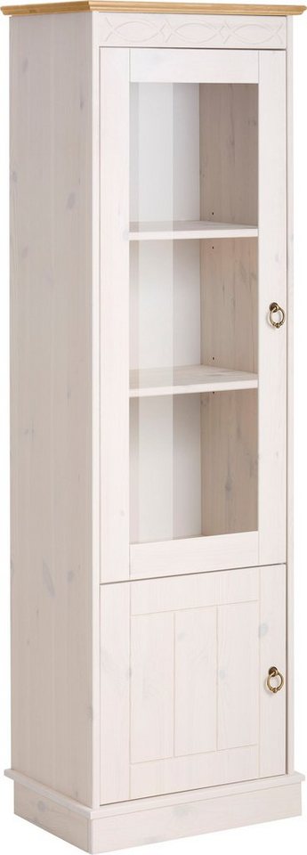 Home affaire Vitrine Indra aus massiver Kiefer, FSC®, 2trg., Höhe 145 cm, dezentes Ornament von Home affaire