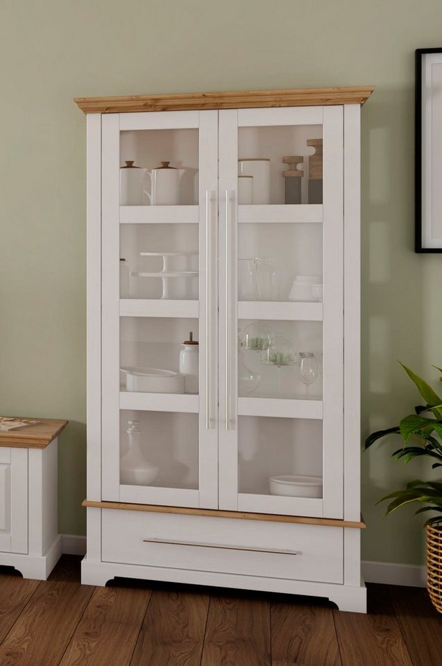 Home affaire Vitrine Meliss Höhe 169 cm, Breite 94 cm, 2-türig, Kiefer massiv, FSC® von Home affaire
