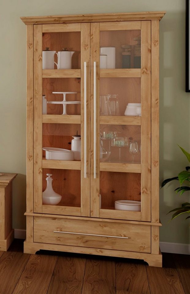 Home affaire Vitrine Meliss Höhe 169 cm, Breite 94 cm, 2-türig, Kiefer massiv, FSC® von Home affaire