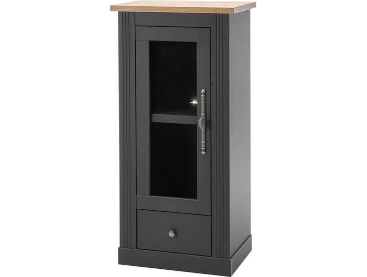 Home affaire Vitrine Westminster TOPSELLER! (Höhe ca. 122cm) im romantischen landhausstil, grau, Dunkelgrau, Wotan Eiche von Home-affaire