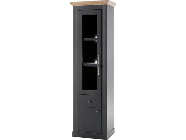 Home affaire Vitrine Westminster TOPSELLER! (Höhe ca. 202cm) im romantischen Landhausstil, grau, Dunkelgrau, Wotan Eiche von Home-affaire