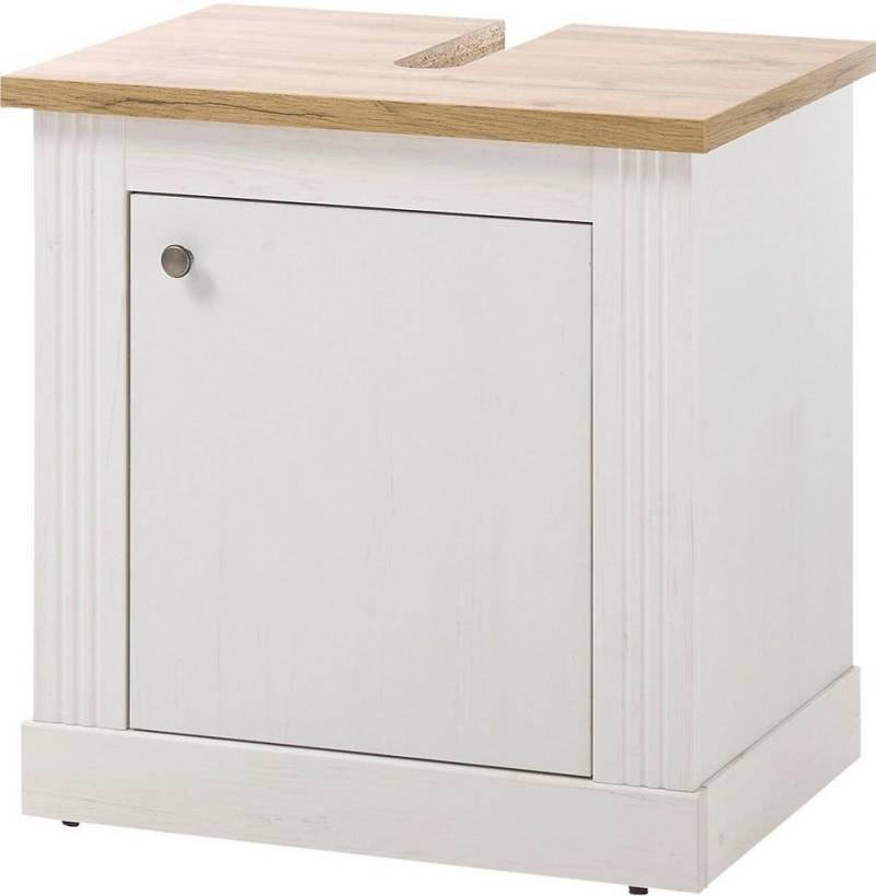 Home affaire Waschbeckenunterschrank WESTMINSTER, Waschtisch im Landhausstil, Badschrank mit Metallgriffen in 2 Farben verfügbar, mit Stauraum hinter Drehtür von Home affaire