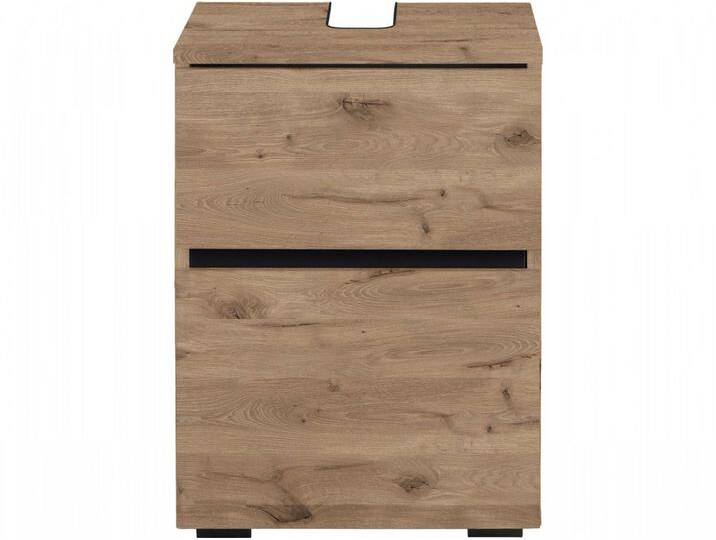 Home affaire Waschbeckenunterschrank Wisla Siphonausschnitt, Breite 40 cm, Höhe 55 cm, braun, Strukturoptik-matt von Home-affaire