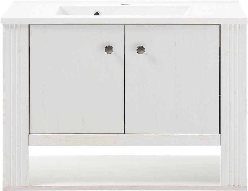 Home affaire Waschtisch WESTMINSTER, Waschbeckenunterschrank inkl. Waschbecken, Metallgriffe (1-St), in 2 Farben verfügbar, hängend, inkl. Waschbecken, Breite 80 cm von Home affaire