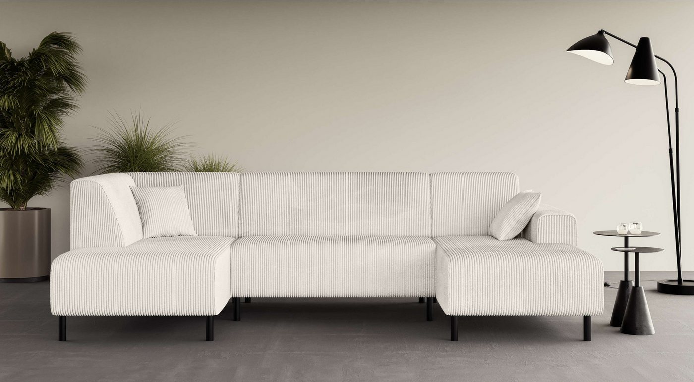 Home affaire Wohnlandschaft ARROS U-Form mit Wellenunterfederung, Maße B/T/H: 300/163/81 cm, incl. Zierkissen, mit Recamiere links/rechts bestellbar, auch in Cord Home affaire Wohnlandschaft ARROS U-Form mit Wellenunterfederung, Maße B/T/H: 300/163/81 cm, incl. Zierkissen, mit Recamiere links/rechts bestellbar, auch in Cord von Home affaire