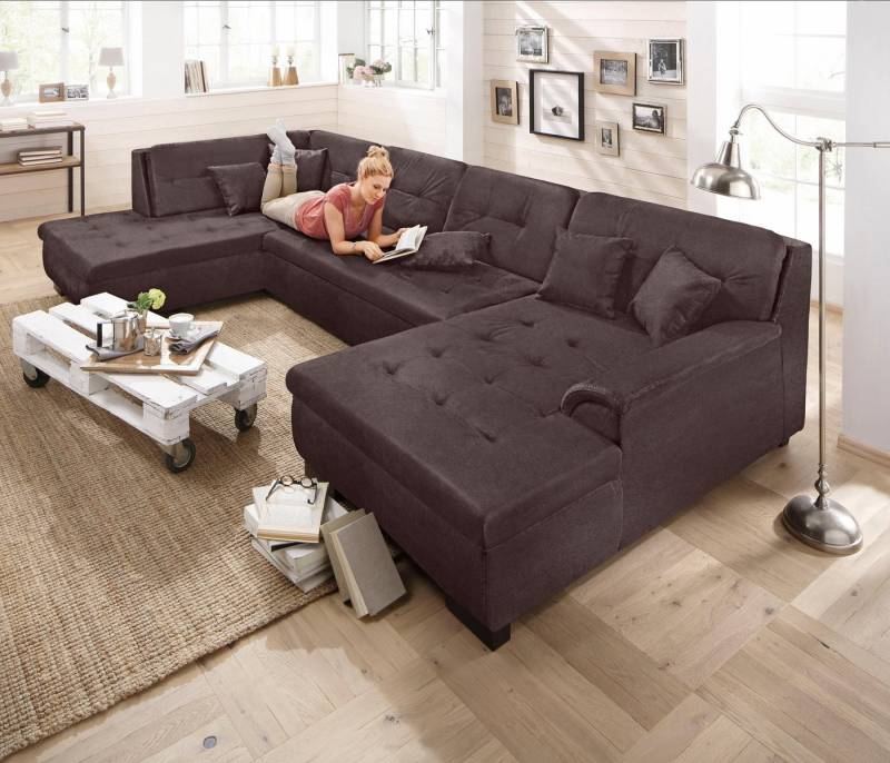 Home affaire Wohnlandschaft Bergen U-Form, wahlweise mit Bettfunktion von Home affaire