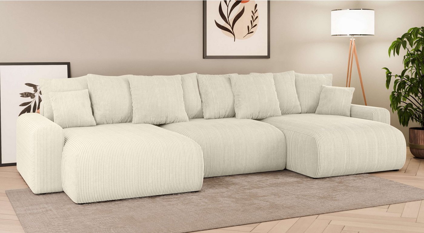 Home affaire Wohnlandschaft LAKESIDE mit Bettfunktion und Bettkasten, Maße B/T/H: 332,5/142/84 cm, U‑Form mit vielen Kissen und Wellenunterfederung Home affaire Wohnlandschaft LAKESIDE mit Bettfunktion und Bettkasten, Maße B/T/H: 332,5/142/84 cm, U‑Form mit vielen Kissen und Wellenunterfederung von Home affaire