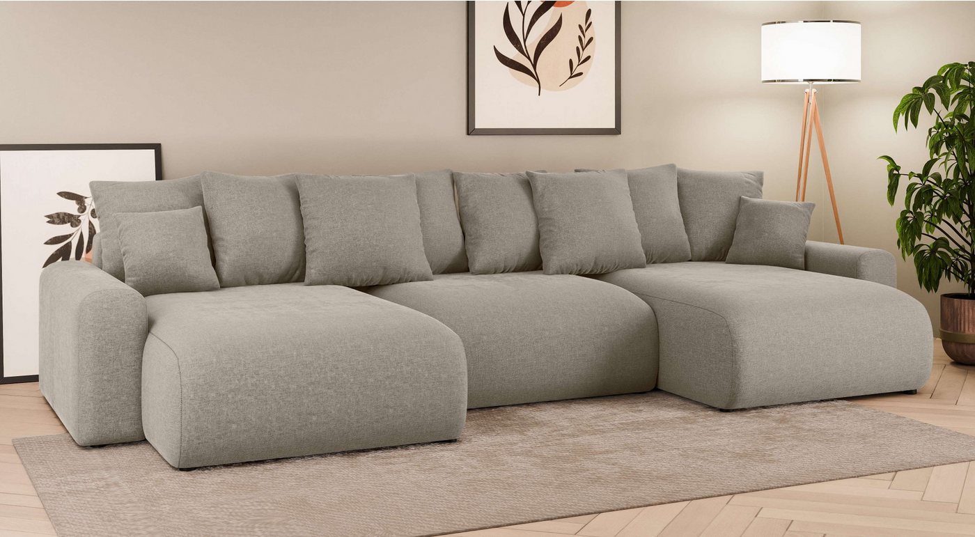 Home affaire Wohnlandschaft LAKESIDE mit Bettfunktion und Bettkasten, Maße B/T/H: 332,5/142/84 cm, U‑Form mit vielen Kissen und Wellenunterfederung Home affaire Wohnlandschaft LAKESIDE mit Bettfunktion und Bettkasten, Maße B/T/H: 332,5/142/84 cm, U‑Form mit vielen Kissen und Wellenunterfederung von Home affaire