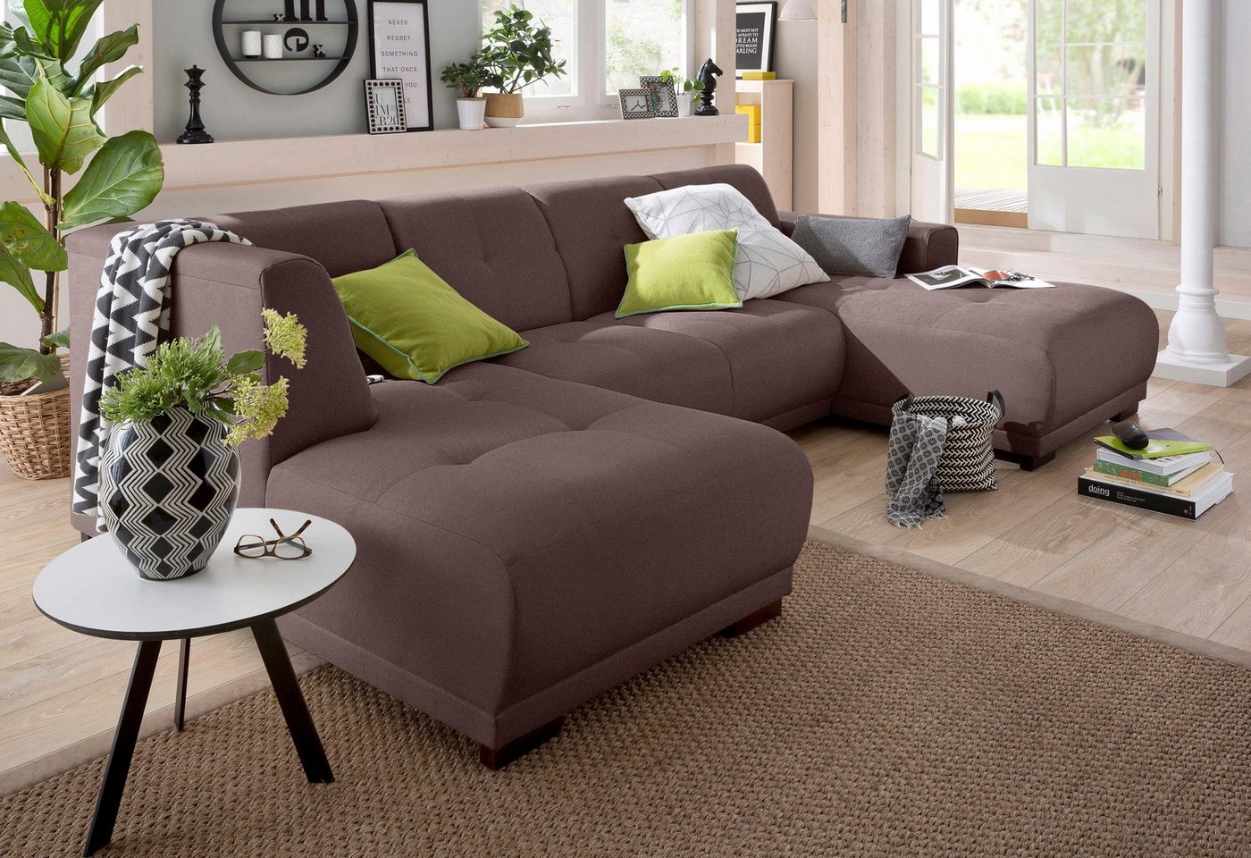 Home affaire Wohnlandschaft Langeland U-Form, incl. 2 Zierkissen, Recamiere wahlweise links oder rechts Home affaire Wohnlandschaft Langeland U-Form, incl. 2 Zierkissen, Recamiere wahlweise links oder rechts von Home affaire