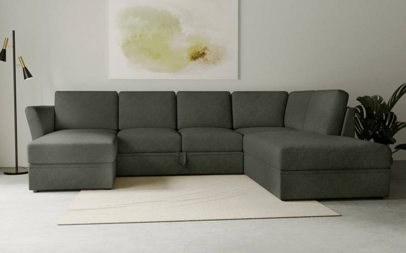 Home affaire Wohnlandschaft Lavars Schlafsofa, mit Bettfunktion und Stauraum, in zwei verschiedenen Bezugsqualitäten von Home affaire
